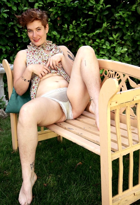 Busty flirt Silvia displays her hairy horny hole outdoors - 2 of 16