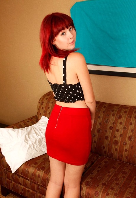 Hairy pussy redhead Aali showing her unshaved snatch - 2 of 16