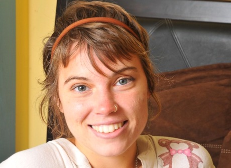 Pierced and tattooed amateur showing her hairy pussy - 2 of 16