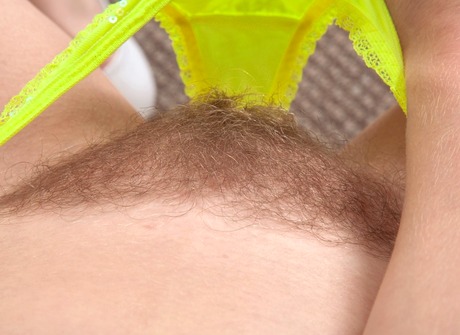 Pale hairy blonde Aston Wilde showing big tits and bush - 7 of 16