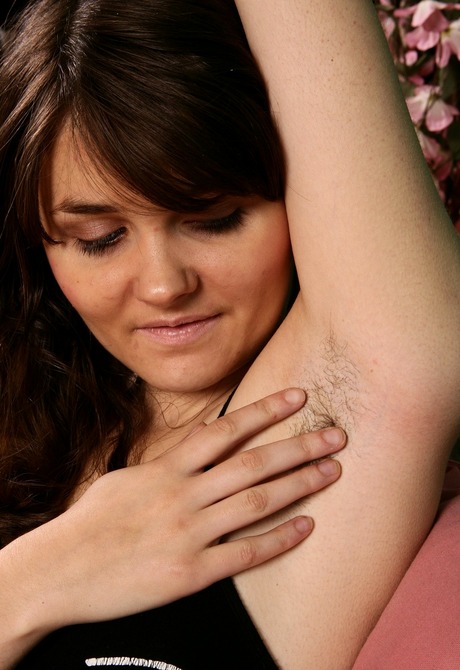 Naturally beautiful Briar exposes her furry pits and snatch
