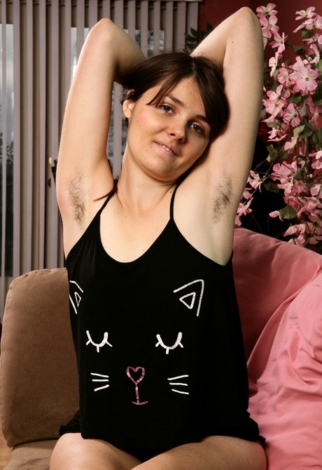 Naturally beautiful Briar exposes her furry pits and snatch