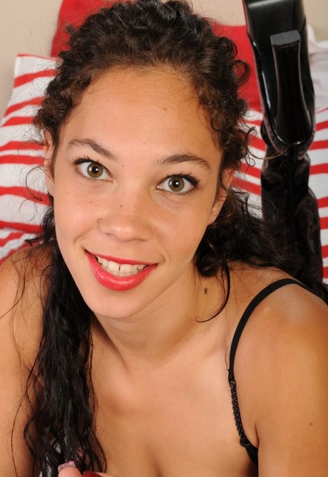 Exotic hairy pussy teen Cherri Noir fucking black dildo