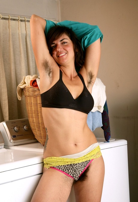 Playful Katie loves to flaunt her hairy armpits and coochie