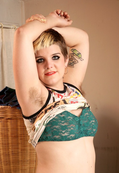 Chubby hottie KayC displays her naturally hairy young crotch