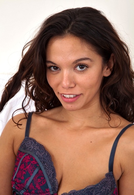 Exotic hairy amateur Lucie peeling off panties in bed