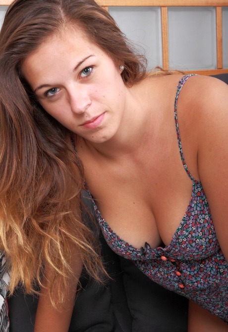 Busty Sonia gets horny and strips to toy her hairy snatch - 4 of 16