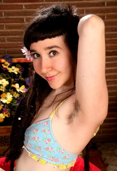 Puffy nippled Urtica shows her furry pits and hairy monkey - 8 of 15