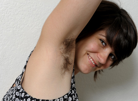 Scary hairy amateur Sally showing her unshaved pits - 7 of 16
