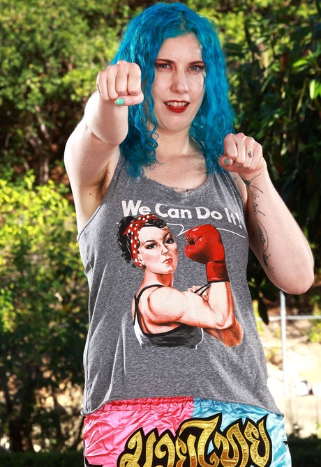 Hairy amateur girl Lux Lives stripping and teasing naked outdoors - 2 of 16