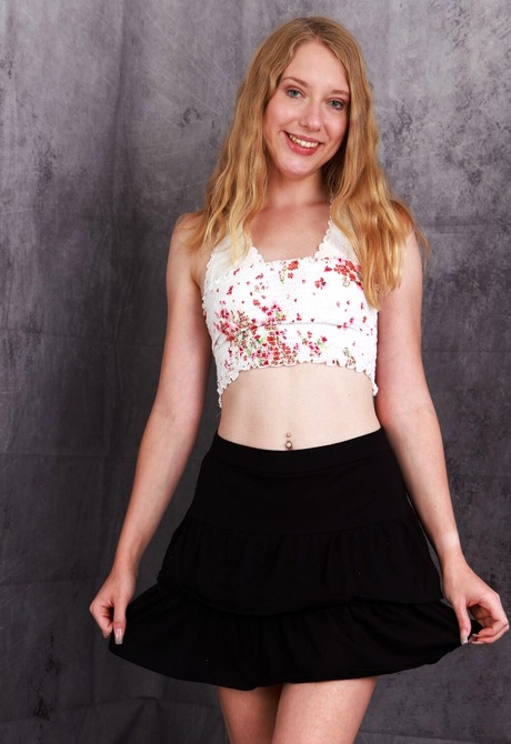 Skinny petite amateur Kallie Taylor sharing small tits and hairy muff