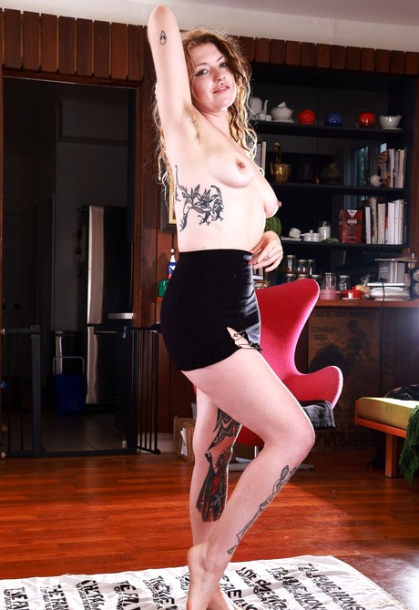 Apricot Pitts get rid of her black dress showcasing hairy pussy - 2 of 16