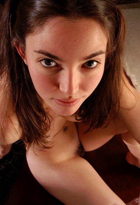 Teen with pigtails Josie strips lingerie to reveal big nautral tits and hairy pussy - 14 of 16