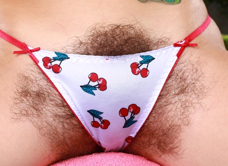 Tattooed cutie Pearl Sage teasing in panties and spreading furry snatch - 7 of 16